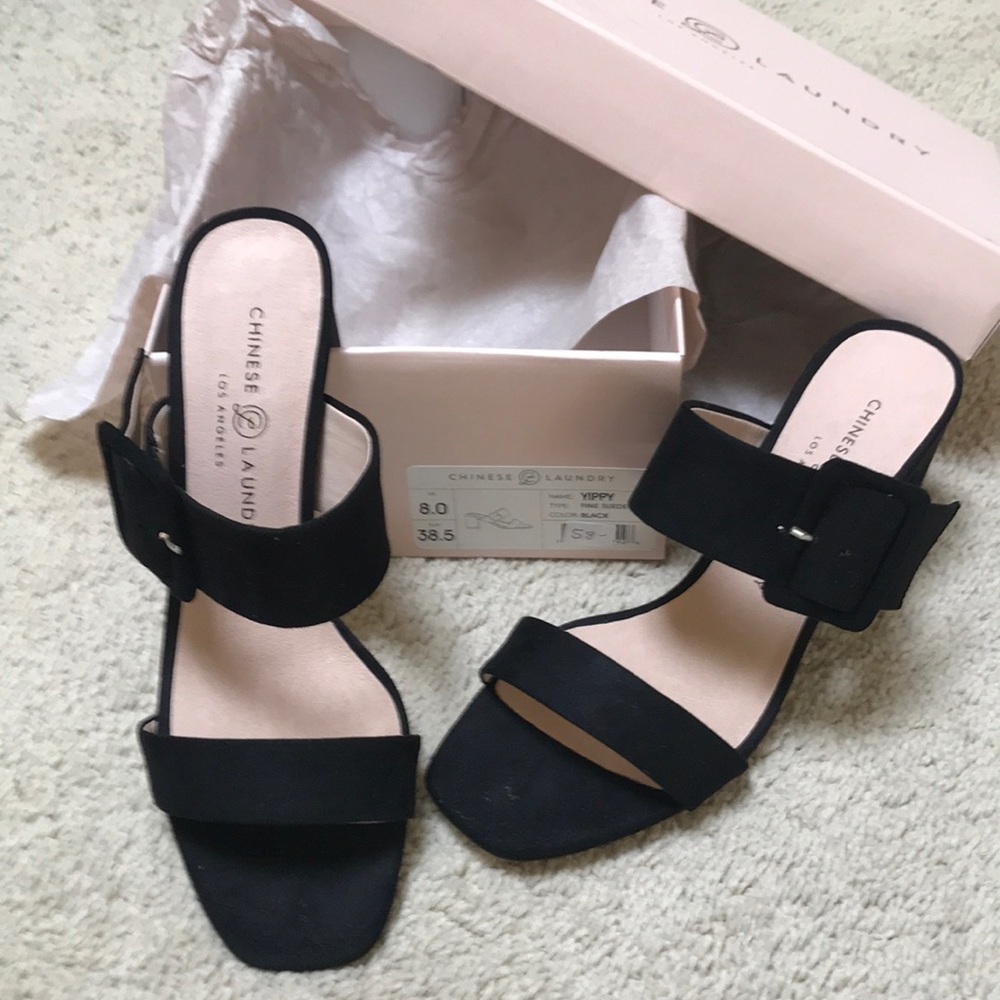 Chinese Laundry Block Heel Slides